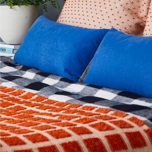 In search of Schoolhouse Electric popcorn tangerine pillow shams and quilt twin